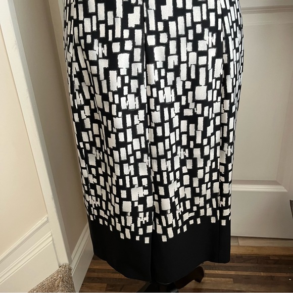 Calvin Klein Geometric Print Cap Sleeves Sheath Dress Black White Sz 12 - Picture 14 of 16